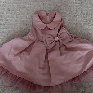 Rare editions Sleeveless Peter Pan Collar Bow-Waist Satin Dress